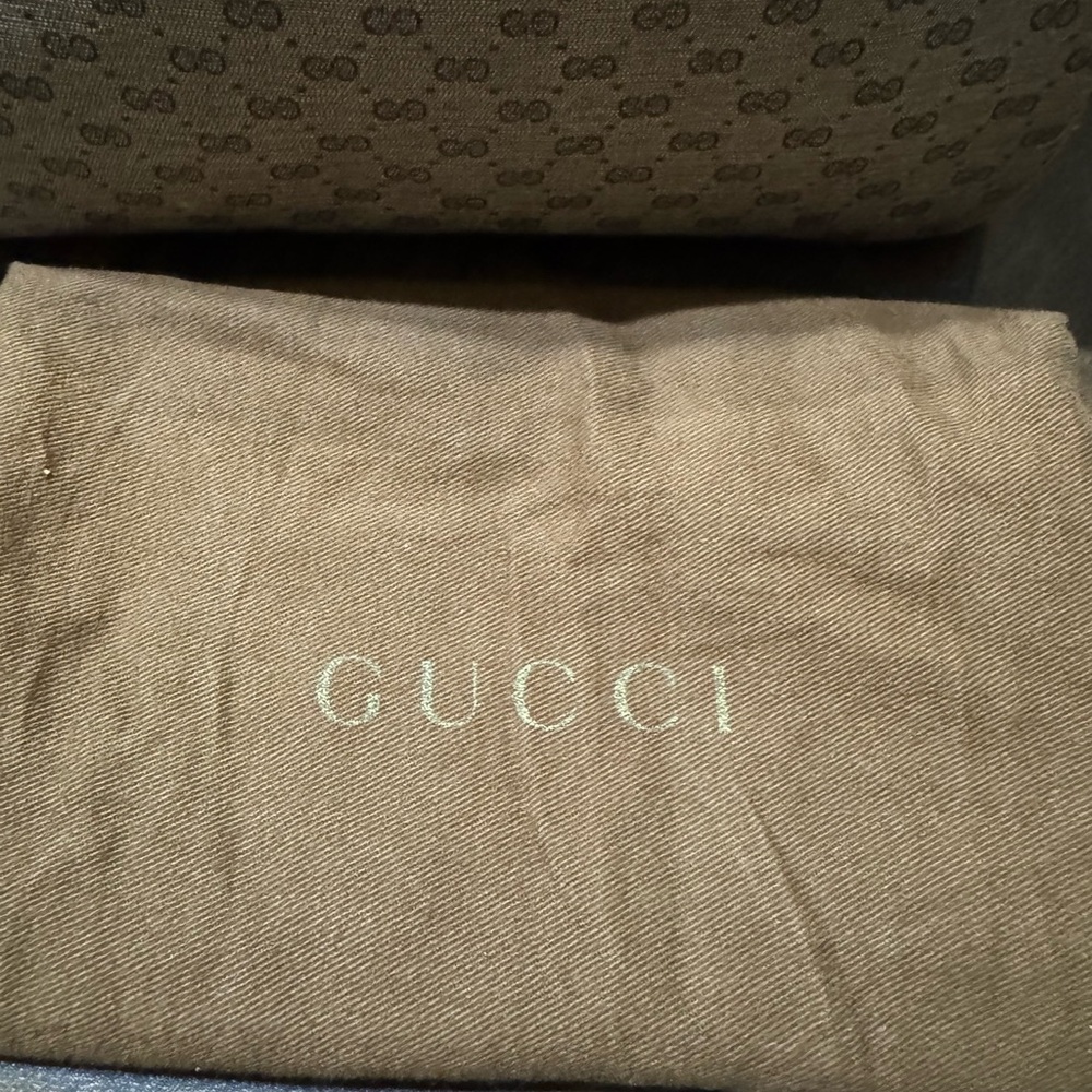 EUC Vintage Gucci Monogram Brown Canvas Travel Toiletry Cosmetic Pouch - Picture 4 of 11